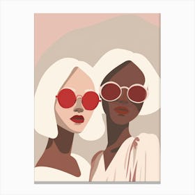 Two Women In Sunglasses 2 Canvas Print