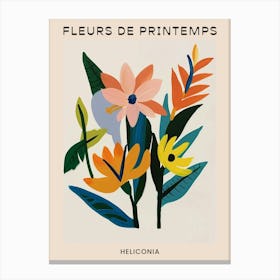 Spring Floral French Poster  Heliconia 4 Canvas Print