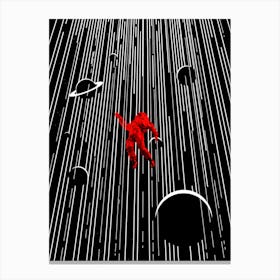 Red Astronaut In Space Canvas Print
