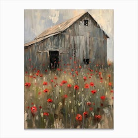 Poppies In The Barn Canvas Print