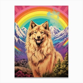 Himalayan Wolf Retro Colourful 3 Canvas Print