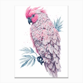 Pink Cockatoo Painting (8) Canvas Print