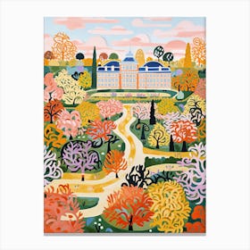 Gardens Of The Palace Of Versailles, France In Autumn Fall Illustration 0 Canvas Print
