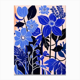 Blue Flower Illustration Passionflower 3 Canvas Print