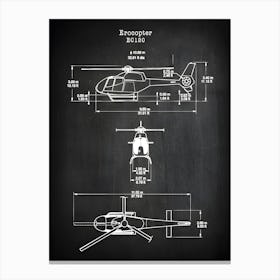 Eurocopter Ec120, Helicopter Blue Print, Military Erocopter Helicopter, Helicopter Art, Helicopter Decor, Eurocopter Ec120 Colibri, Vaec1201 Canvas Print