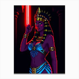 Cleopatra Pixel Portrait - Diverse Art Illustration 52 Canvas Print