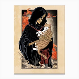 Deaths Familiar Cat Canvas Print