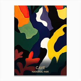 Cave National Park Travel Poster Matisse Style 3 Canvas Print