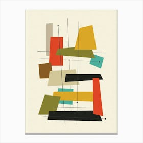 Mid Century Modern Abstract Shapes Pattern 2 Canvas Print