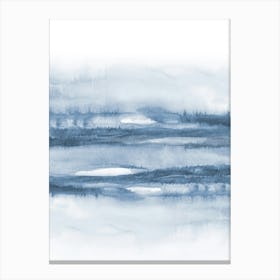 Blue Water Watercolor Brush Canvas Print