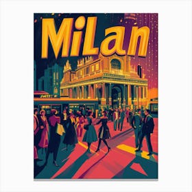 Aihrgdesign A 1970s Inspired Travel Poster For Milan 6 Canvas Print