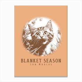 Blanket Season San Marcos - cat, cats, kitty, kitten, cute Canvas Print