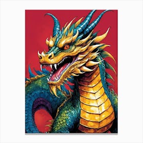 Japanese Dragon Pop Art Style (1) Canvas Print