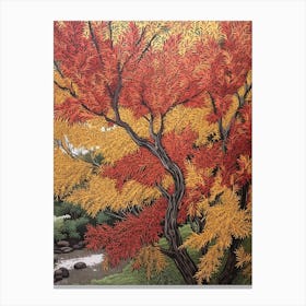 Bebbs Willow 3 Vintage Autumn Tree Print  Canvas Print