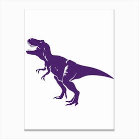 Purple T Rex Dinosaur Silhouette 1 Canvas Print