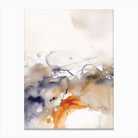 Watercolour Abstract White And Orange 7 Canvas Print