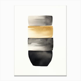 Black And Gold Bowls Canvas Print