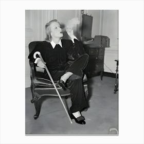 Marlene Dietrich Smoking Canvas Print