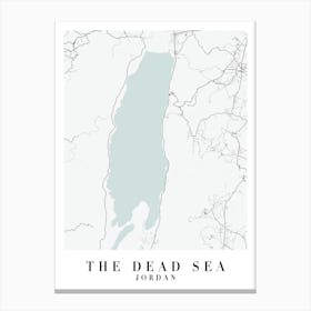 The Dead Sea Jordan Street Map Minimal Color Canvas Print