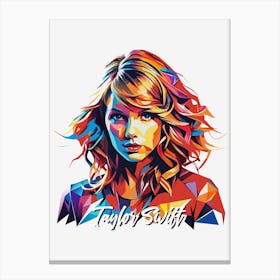 Taylor Swift 04 Portrait Music Icon WPAP Pop Art Style Canvas Print