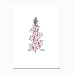 August Gladiolus Birth Flower Canvas Print