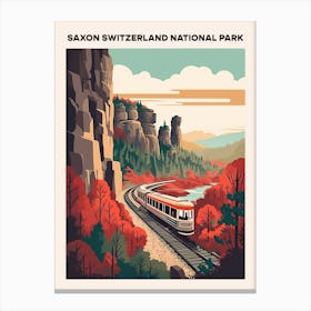 Saxon Switzerland National Park Midcentury Travel Poster Canvas Print