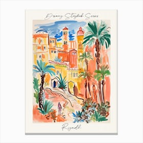 Poster Of Riyadh, Dreamy Storybook Illustration 7 Canvas Print