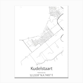 Kudelstaart,Netherlands Minimalist Map Canvas Print