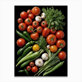 Variety Of Vegetables Kitchen Wall Art Canvas Print