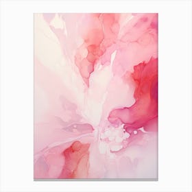 Pink And White Flow Asbtract Painting 0 Canvas Print