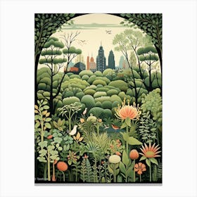 Central Park Conservatory Garden Usa Henri Rousseau Style 3 Canvas Print
