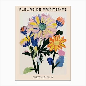 Spring Floral French Poster  Chrysanthemum 1 Canvas Print