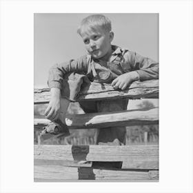 Farm Boy Resting On Rail Fence, San Augustine County, Texas By Russell Lee Canvas Print