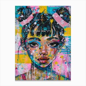 Girl With Big Hair Canvas Print