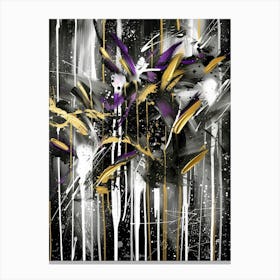 Purple And Gold Abstract Painting Canvas Print