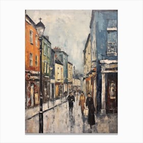 Vintage Winter Painting Dublin Ireland Canvas Print