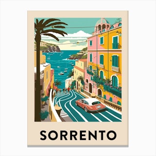 Sorrento Vintage Travel Poster Canvas Print