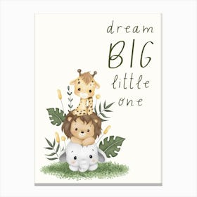 Dream Big Little One Kids and Nursery 3 Canvas Print