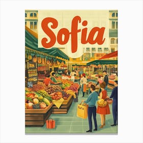 Aihrgdesign A 1970s Inspired Travel Poster For Sofia 5 Canvas Print