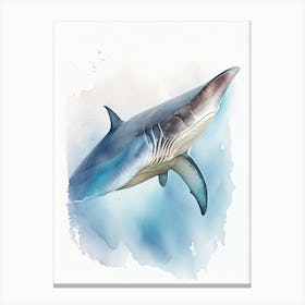 Spinner Shark Watercolour Canvas Print