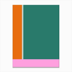 Geometric Color Block in Green Pink and Orange Canvas Print