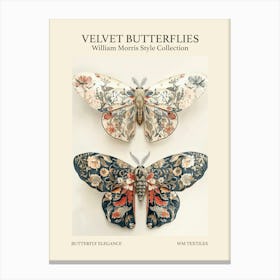 Velvet Butterflies Collection Butterfly Elegance William Morris Style 8 Canvas Print