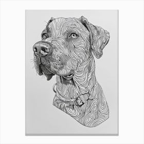 Dog Pencil Line Sketch 2 Canvas Print