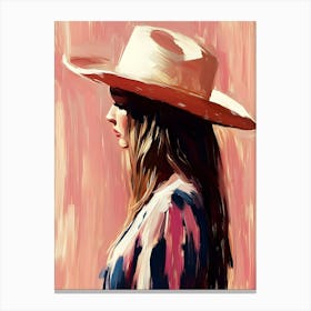 Portrait Of A Woman In A Hat Canvas Print