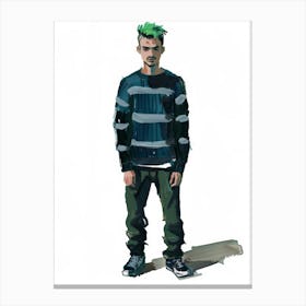 Man With Green Hair Canvas Print