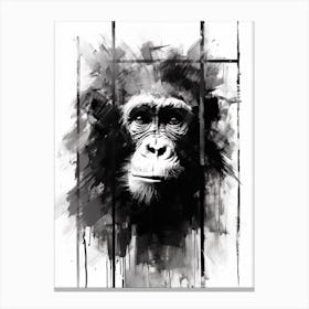 Thinker Monkey Drip Graffiti 4 Canvas Print