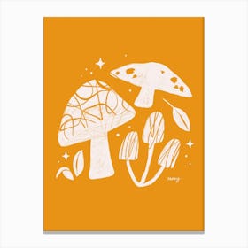 Abstract Mushrooms Yellow    Canvas Print