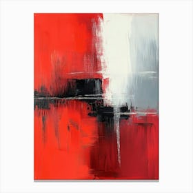 Abstract Art In Red And Gray Oil Painting 1 Canvas Print