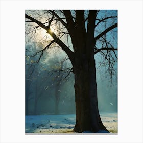 Bare Tree In The Snow Canvas Print