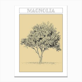 Magnolia Tree Minimalistic Drawing 2 Poster Canvas Print